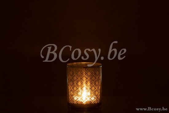 J Line lanternes photophores Jolipa Photophore Oriental Verre Argent Small.