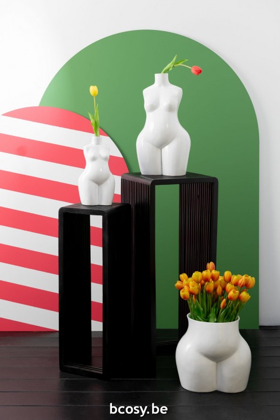 JLine J Line Set Van 2 Zijtafels Kubus Gerecycleerd Teak Zwart salontafels bijzettafels koffietafels.