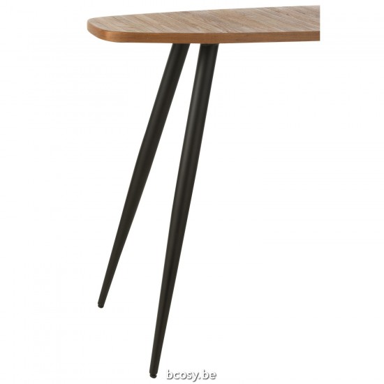 Jline Console Ovaal Gerecycleerd Teak Naturel.