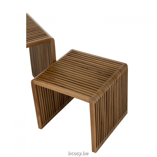 J Line Set Of 2 Coffee Tables Cubic Recycle Teak Natural nested side tables sidetables.