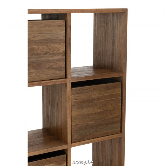 J Line Cabinet With Drawers Recycle Teak Natural cupboard racks.