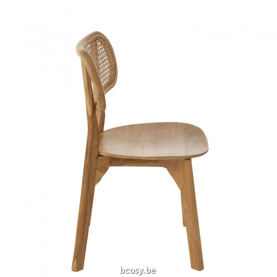 J Line chaises de repas Jolipa Chaise Cacahuete Teck Naturel.