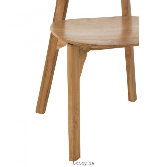 J Line Chair Peanut Teak Wood Natural dining chairs.