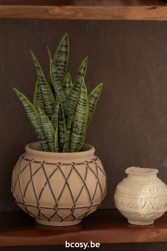 Jline Maceta Esfera Papel Mache Natural.