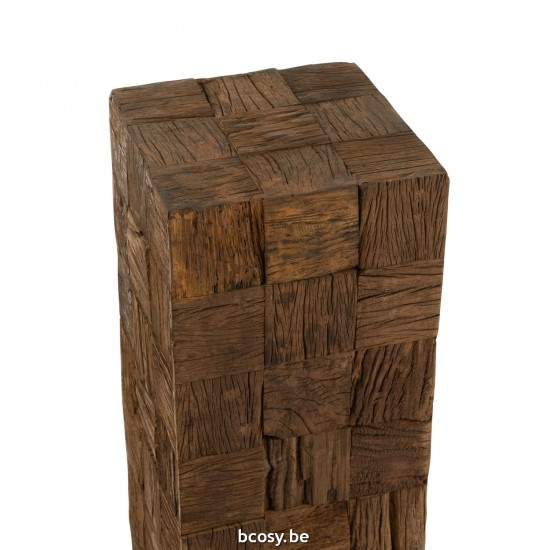 J Line sets de socles piédestals Jolipa Socle Bois Naturel Large.