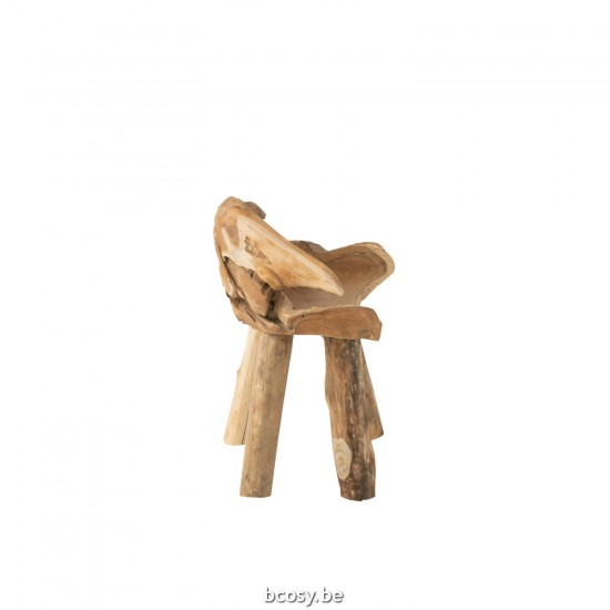 J Line canapés Jolipa Chaise Racine Teck Naturel.