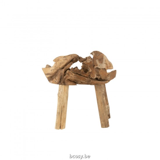 Jline Stoel Wortel Teak Hout Naturel.