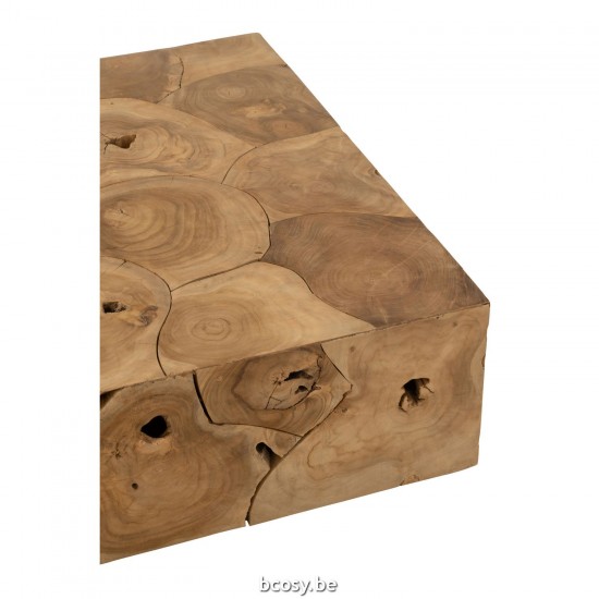 J Line tables de salon basse Jolipa Table De Salon Boite Puzzle Teck Naturel.