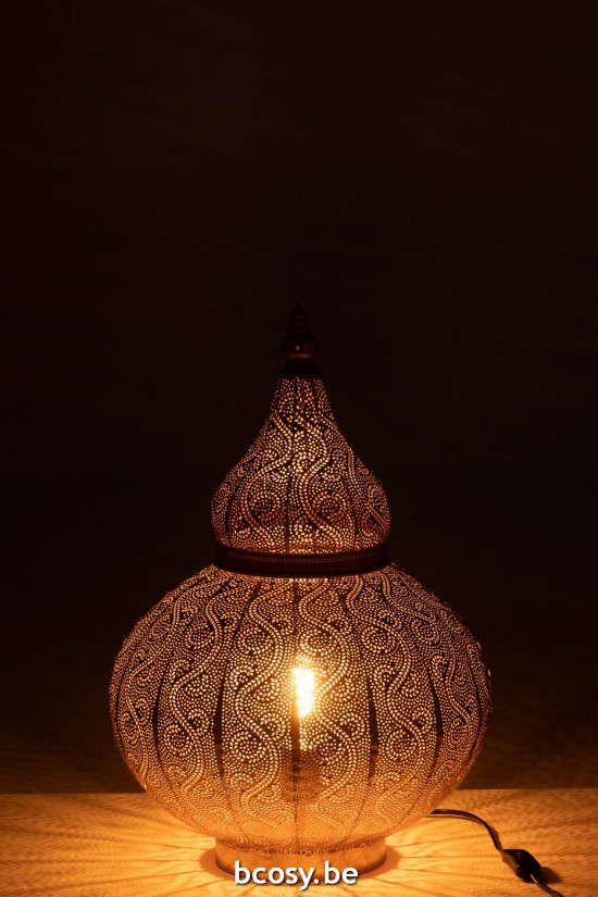 J Line Éclairage Armatures Luminaires D'intérieur Pieds De Lampe Avec Abat Jour Lampes De Table Jolipa Lampe Aladin Metal Or .