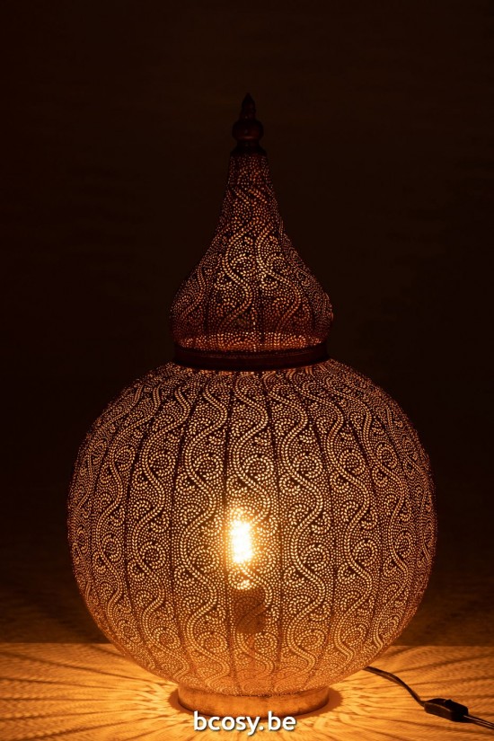 J Line Éclairage Armatures Luminaires D'intérieur Pieds De Lampe Avec Abat Jour Lampes De Table Jolipa Lampe Aladin Metal Or .