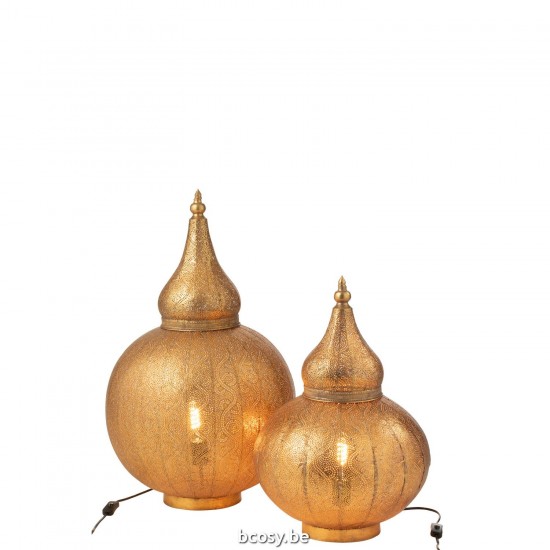 Jline Lampe Aladin Metall Gold Large Lampenfusse Mit Schirmen Tischlampen Tischleuchten Innenleuchten.