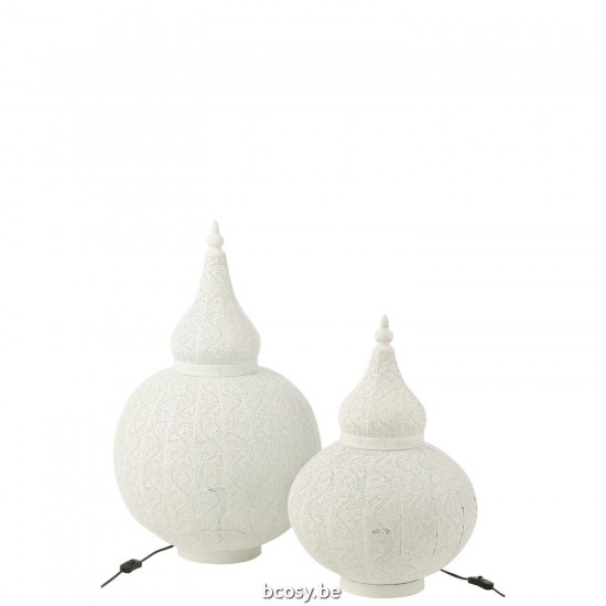 J Line Lamp Aladin Metal White Large Table Lights.