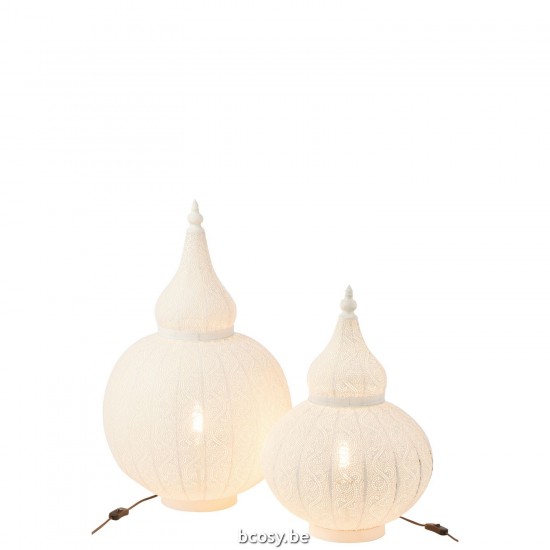 Jline Lampe Aladin Metall Weiß Large Lampenfusse Mit Schirmen Tischlampen Tischleuchten Innenleuchten.