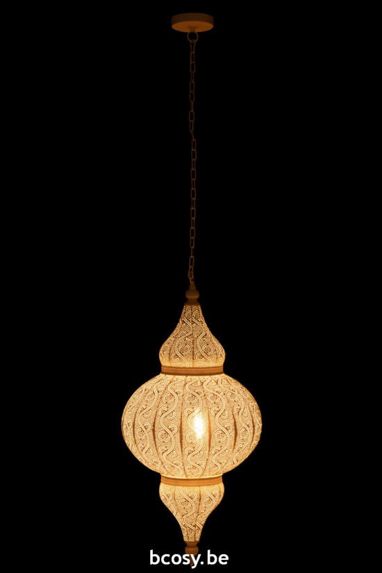 J Line lampes suspendues suspensions pendantes Jolipa Lampe Suspendue Bore Metal Blanc Large.