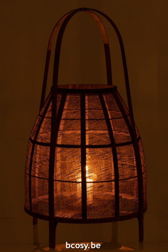 J Line lanternes photophores Jolipa Lanterne Hood Bambou Naturel Large.