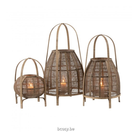 J Line Lantern Hood Bamboo Natural Large lanterns.