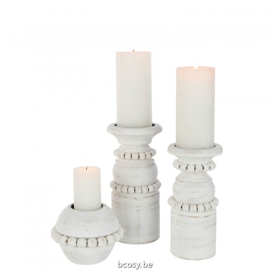 Jline Kerzenhalter Pila Kieferholz Metall Weiß Large kerzenhalter kerzenstaender kerzenleuchter.