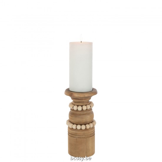 J Line chandeliers candélabres Jolipa Bougeoir Pila Pin Metal Naturel Small.