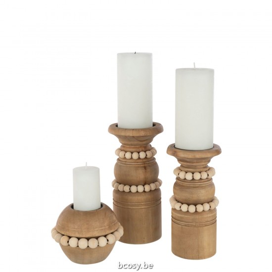 J Line Candle Holder Pila Pinewood Metal Natural Large candleholders candle holders candlesticks.