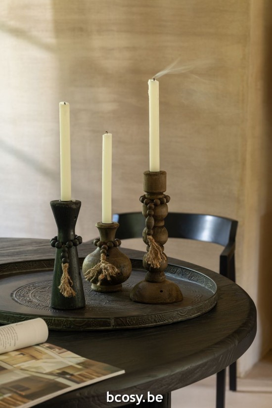 Jline Portavelas Louis Pino Hierro Negro Marrón Surtido De 2.