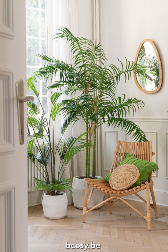 Jline Espejo Paille Rattan Vidrio Natural Medium.