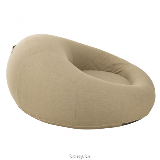 J Line poufs Jolipa Matelas Donut Polypropylène Beige.