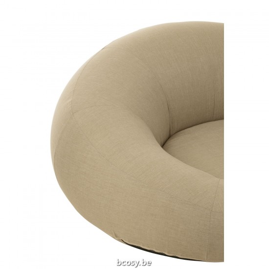 J Line Mattress Donut Polypropylene Beige beanbags.