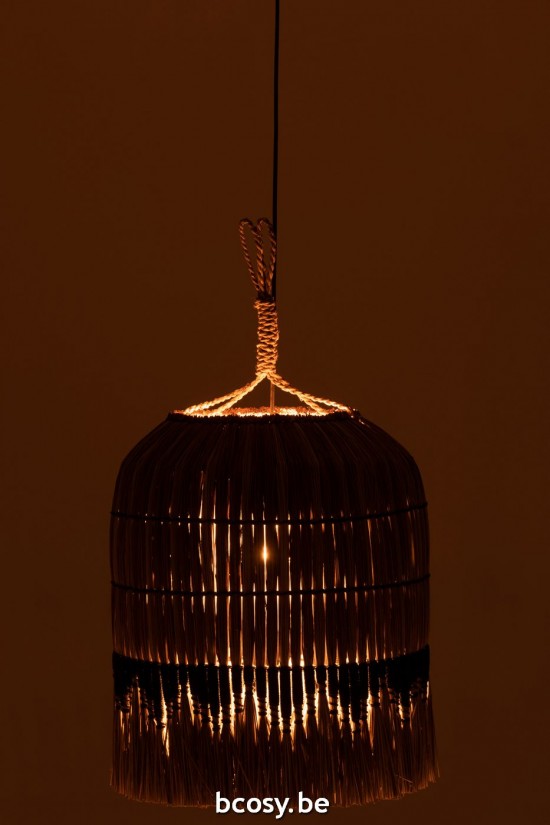 J Line lampes suspendues suspensions pendantes Jolipa Lampe Suspendue Fils Motifs Herbes Naturel Noir.