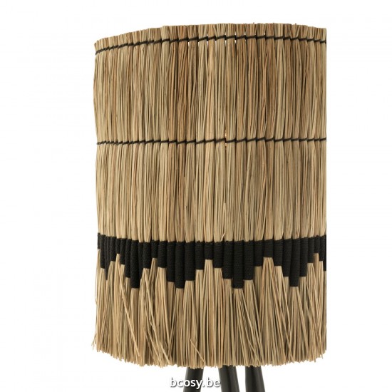 J Line Lampshade Thread Pattern Seagrass Natural Black Large Lampshades Indoor Lighting.