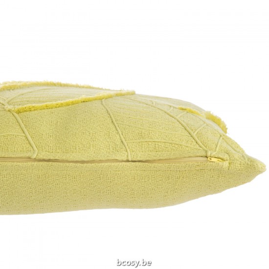 J Line coussins Jolipa Coussin Feuilles Coton Vert Citron.