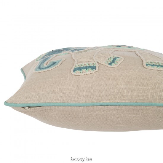 J Line coussins Jolipa Coussin Elephant Coton Gris Bleu.