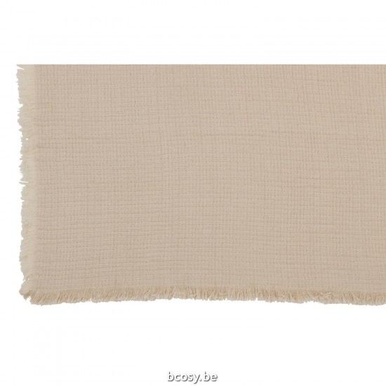 J Line Jolipa Plaid Franges Mousseline De Coton Beige Clair.