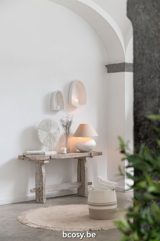 J Line Tappeto Rotondo Frangia Beige Chiaro Alfombra Red Flecos Beige Claro.