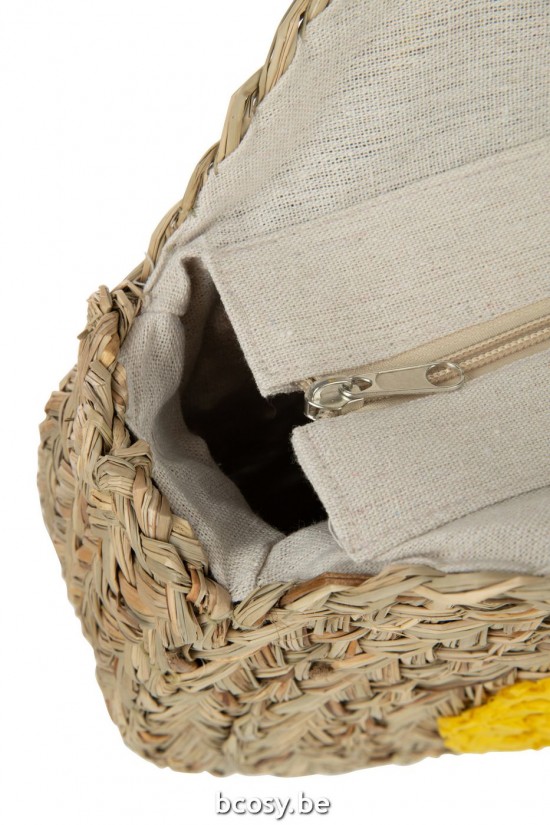 J Line sac fourre tout sacs fourre tout Jolipa Sac De Plage Rond Fleur Jonc De Mer Nat Jaune.