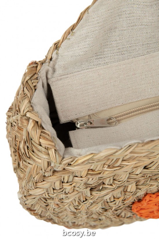 J Line sac fourre tout sacs fourre tout Jolipa Sac De Plage Rond Fleur Jonc De Mer Nat Jorange.