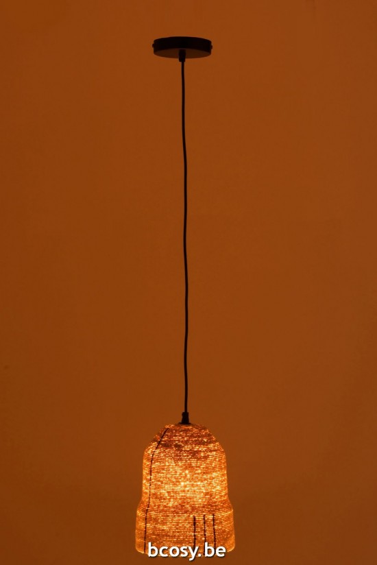 J Line lampes suspendues suspensions pendantes Jolipa Lampe Suspendue Lignes Jonc De Mer Naturel Noir.