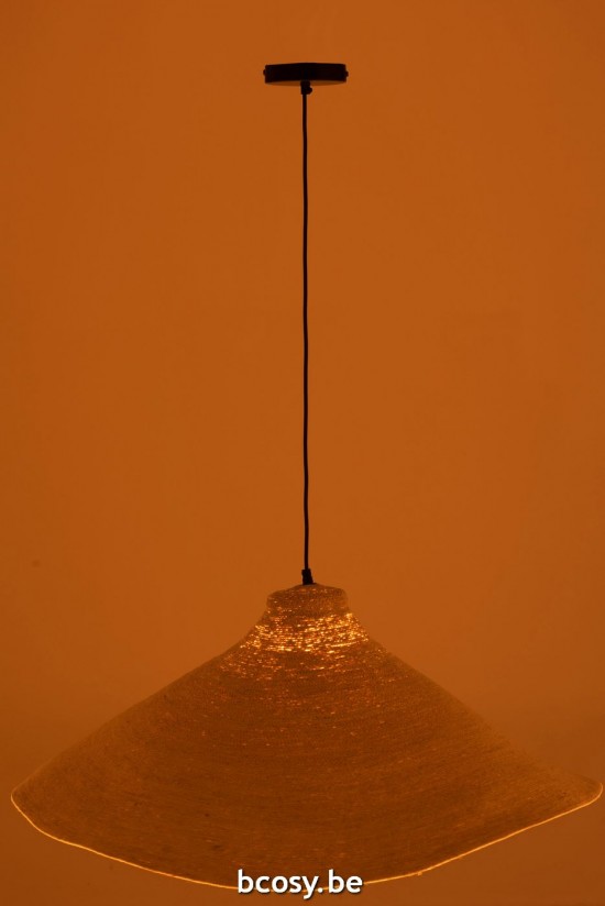 J Line lampes suspendues suspensions pendantes Jolipa Lampe Suspendue Cone Jonc De Mer Blanc.