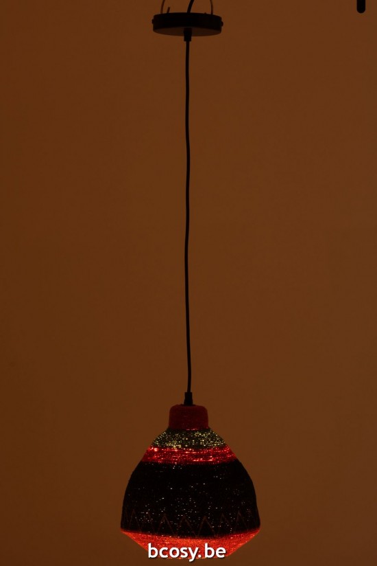 J Line lampes suspendues suspensions pendantes Jolipa Lampe Suspendue Lignes Zigzag Bas Jonc De Mer Mix.