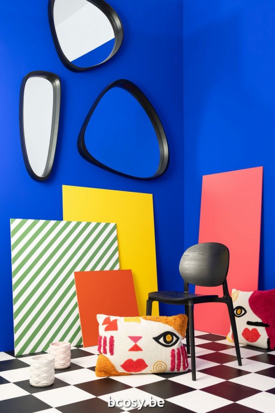 Jline Cojín Cuadrado Abstracto Caja Algodón Mix.