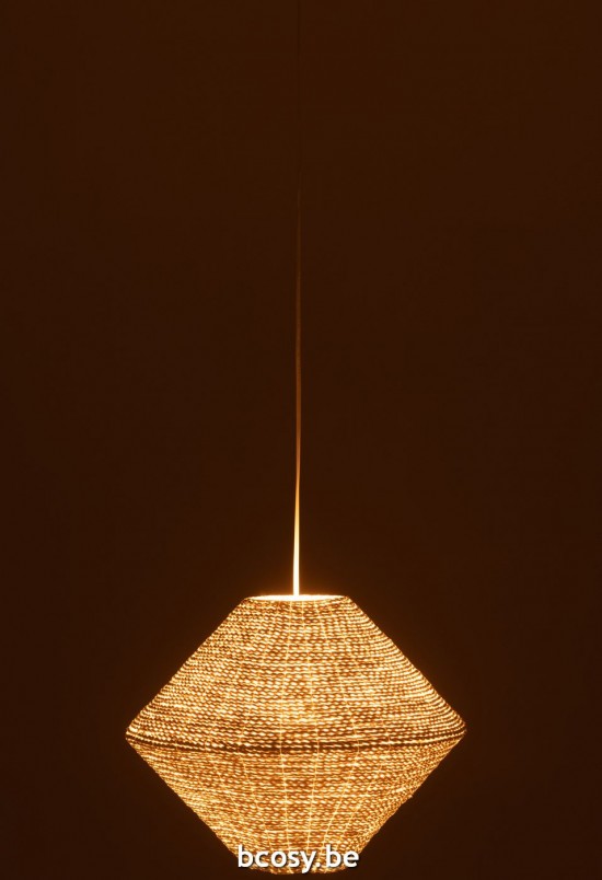 J Line lampes suspendues suspensions pendantes Jolipa Lampe Suspendue Soucoupe Raffia Blanc Large.