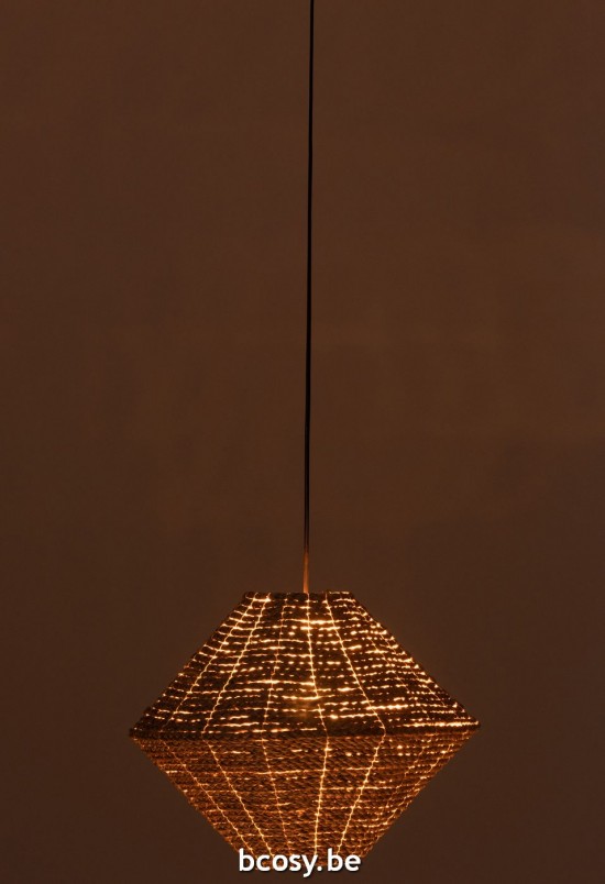 J Line lampes suspendues suspensions pendantes Jolipa Lampe Suspendue Soucoupe Jonc De Mer Naturel Large.