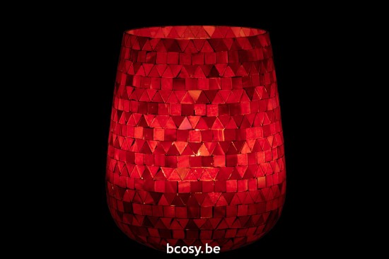 J Line photophores Jolipa Photophore Mosaic Triangle Verre Rouge Rose Large.