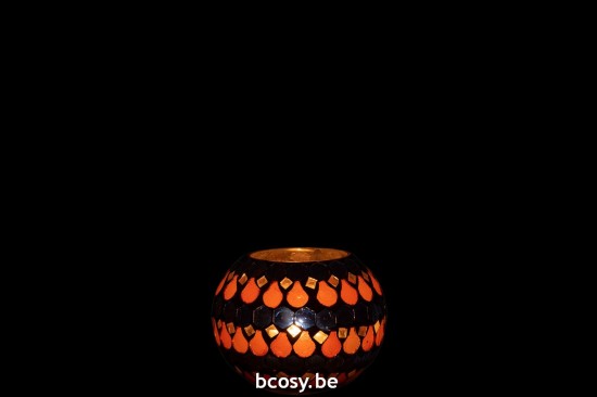 J Line photophores Jolipa Photophore Mosaic Goutte Verre Orange Bleu Small.