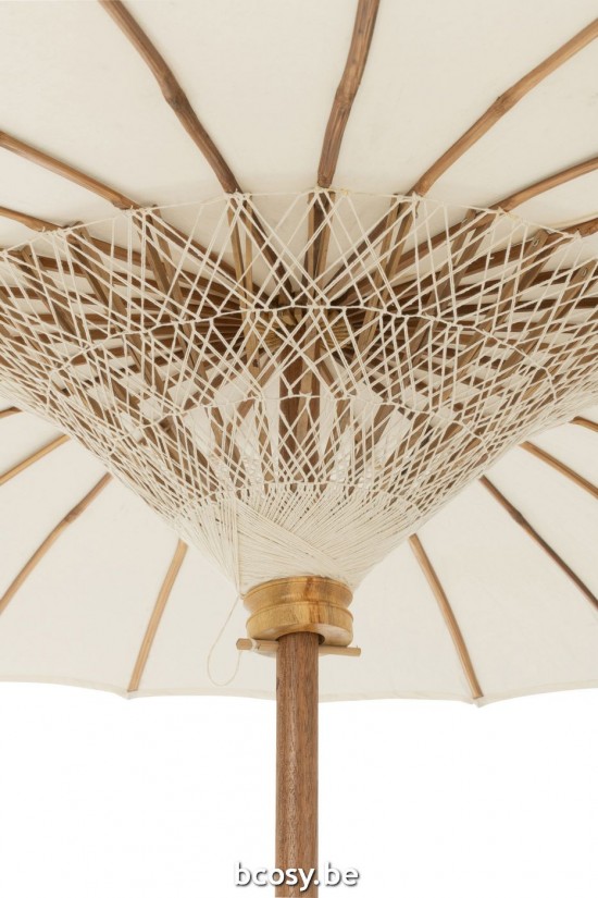 Jline Parasol Lorie Hout Katoen Wit.