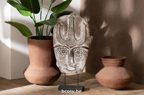 Jline Mascara Sobre Pie Zihao Albasia Madera Natural.