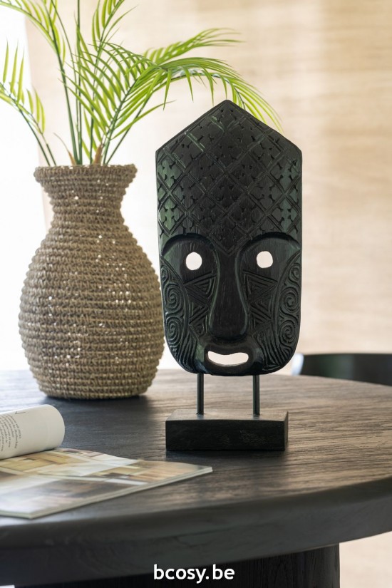 Jline Mascara Sobre Pie Albasia Madera Negro Large.