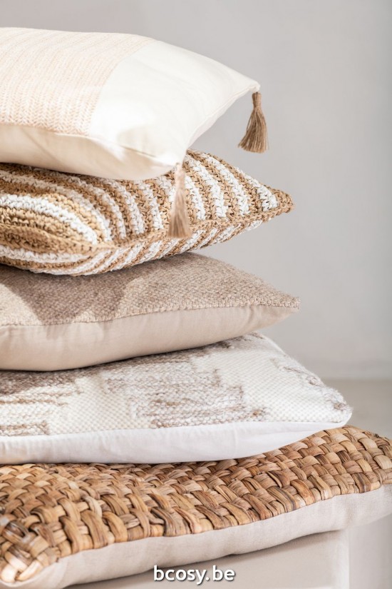 Jline Cojín Rayas Mendong Blanco.