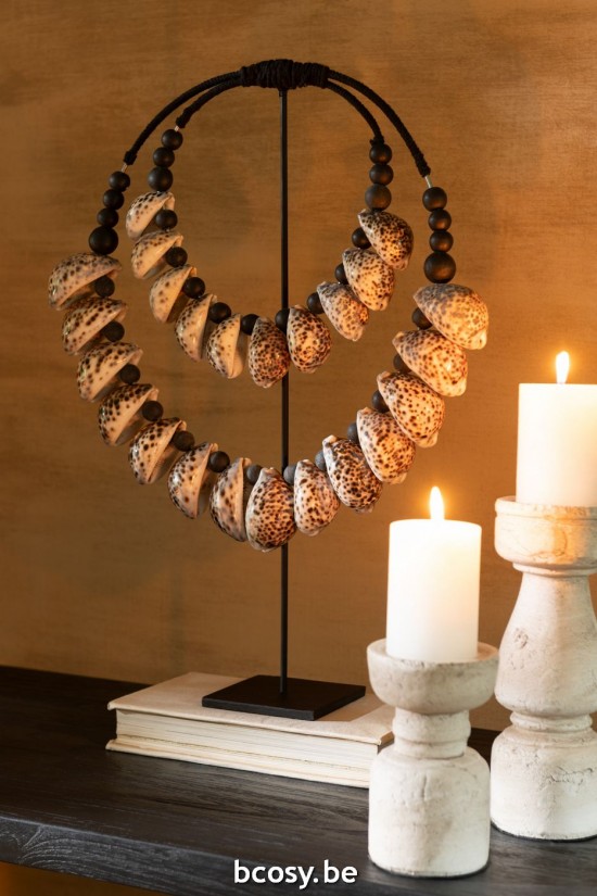 Jline Decoracion Sobre Pie Concha Negro.