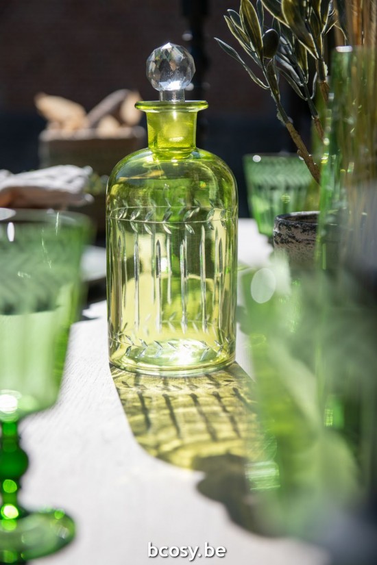 Jline Jarra Hojas Vidrio Verde Large Surtido De 2.