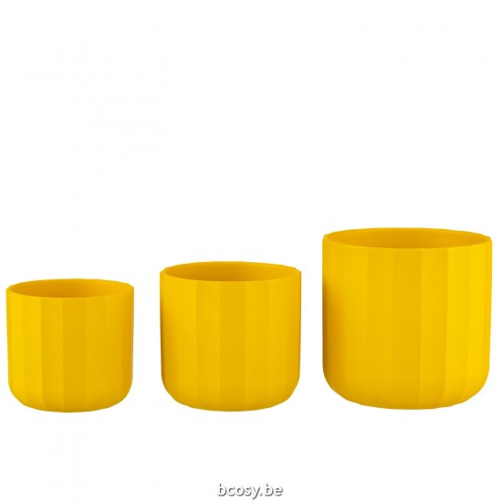 J Line cachepots de fleur Jolipa Cachepot Summer Ceramique Jaune Large.
